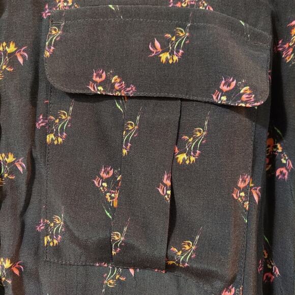 NWT Something Navy Brown Ganache Bohemian Button Down Size M - Picture 4 of 6